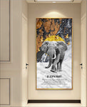 北欧大象玄关装饰画