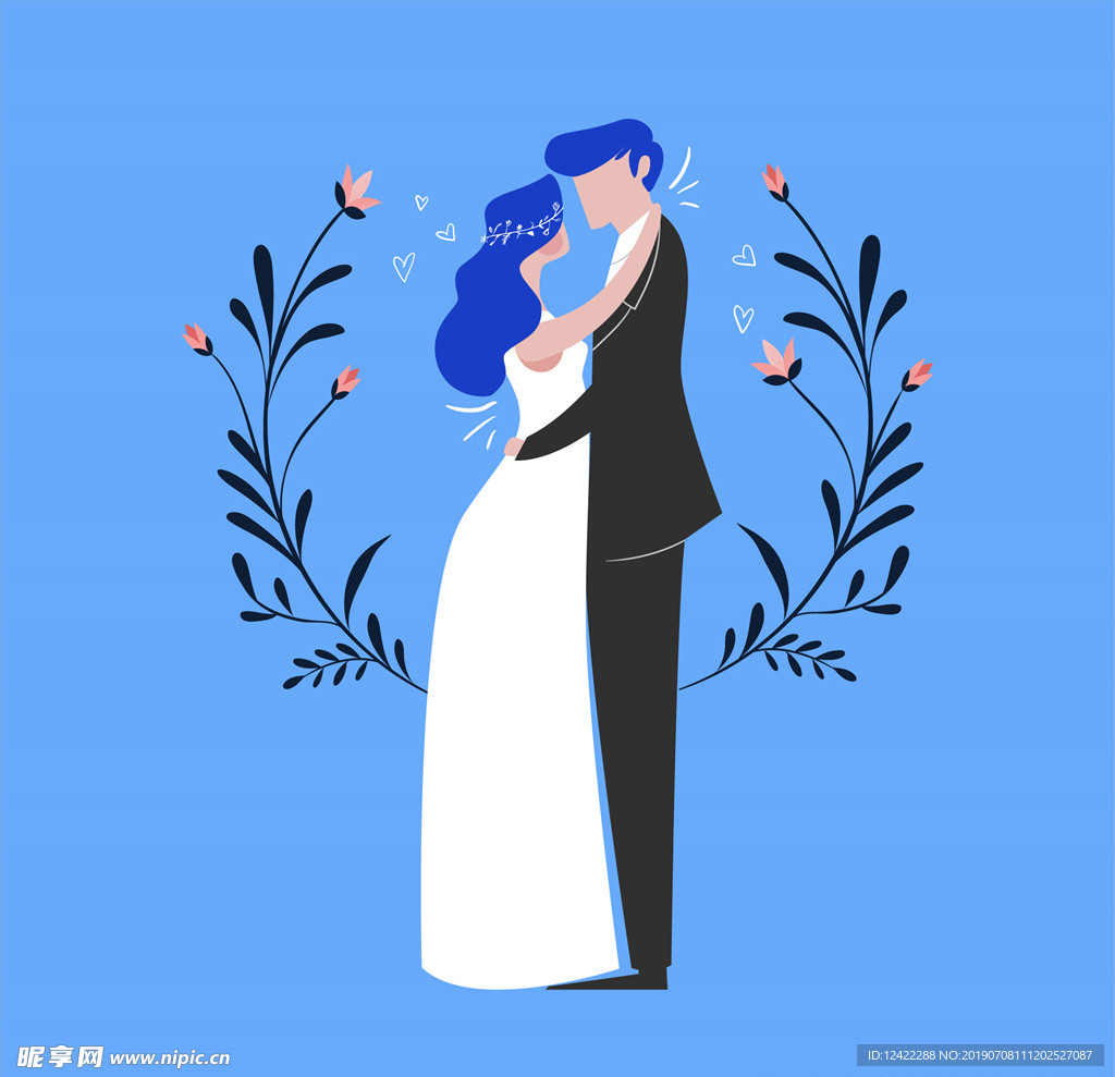 矢量新郎新娘