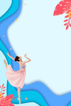 女人剪纸背景