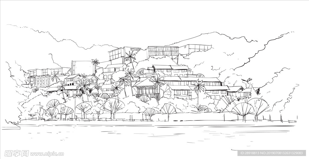 手绘风景