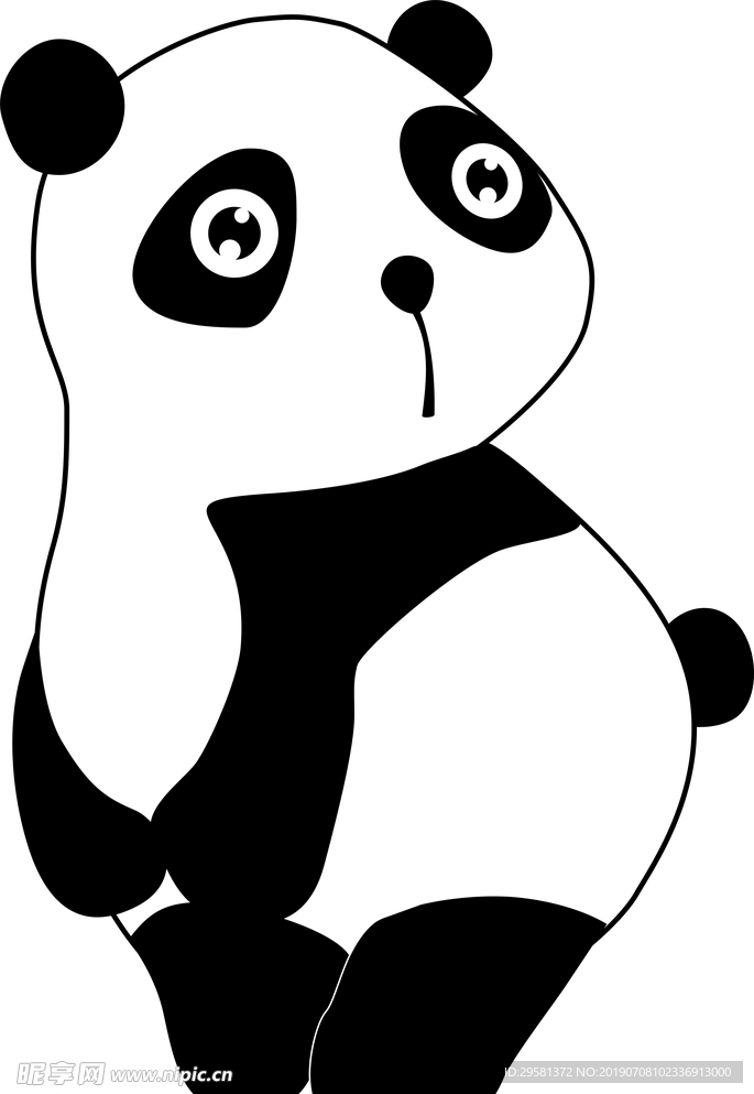 矢量插画熊猫