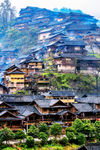 贵州千户苗寨风景炊烟山庄美景