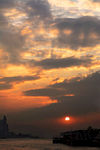 港维多利亚港日落海边夕阳