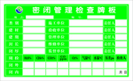 密闭管理检查牌板