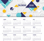 2018年简洁年历设计