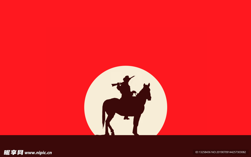 牛仔骑士插画背景