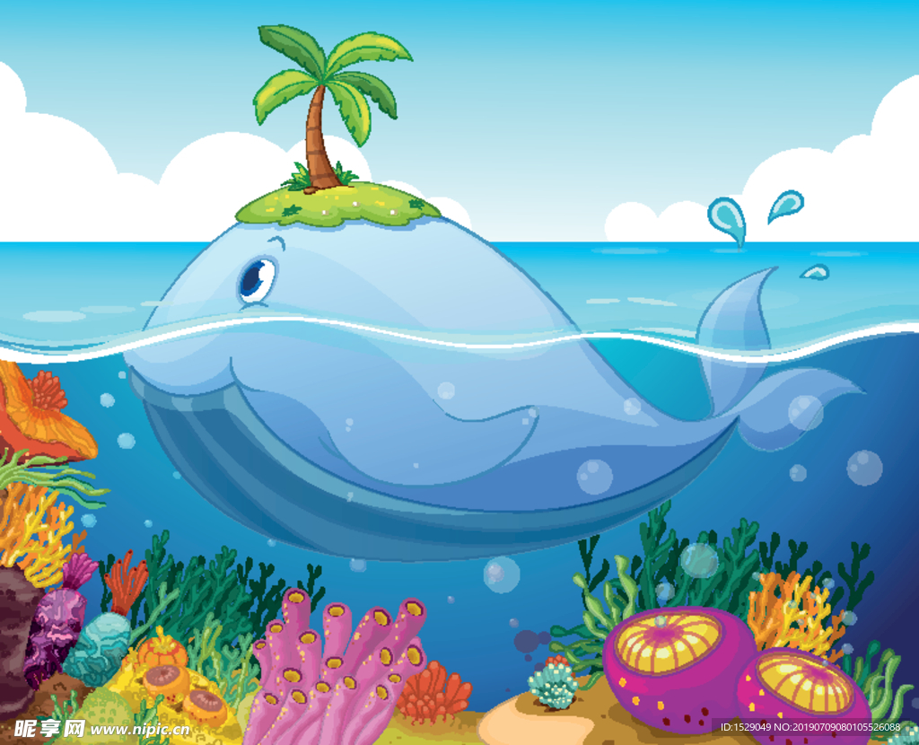 卡通海洋生物