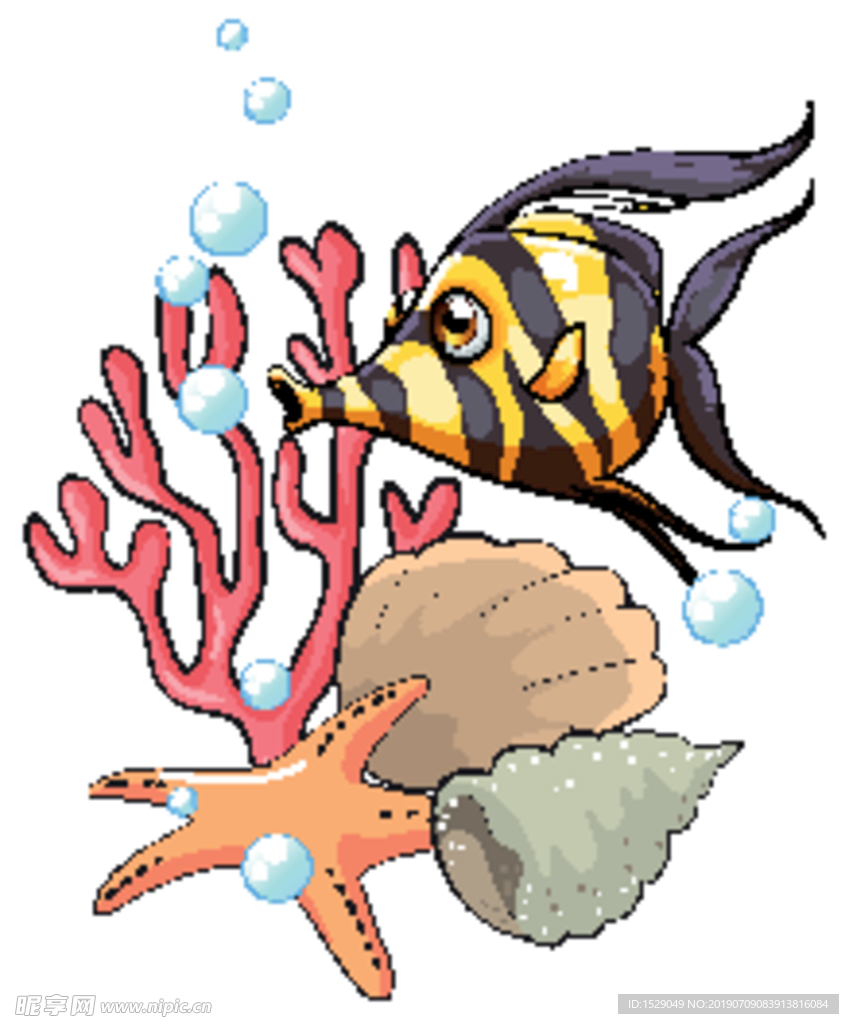 卡通海洋生物