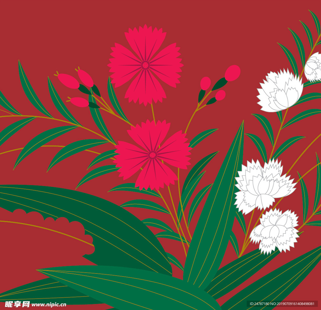 矢量花草