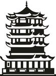 矢量黄鹤楼 武汉地标 城市地标