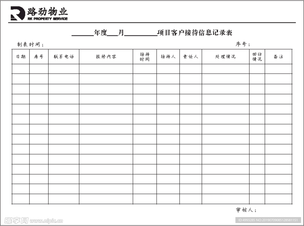 客服接待信息