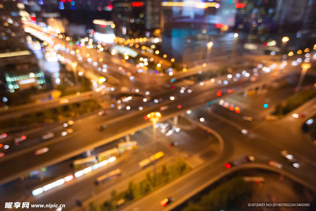 北京国贸桥繁华夜景