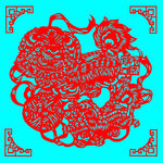 舞狮剪纸