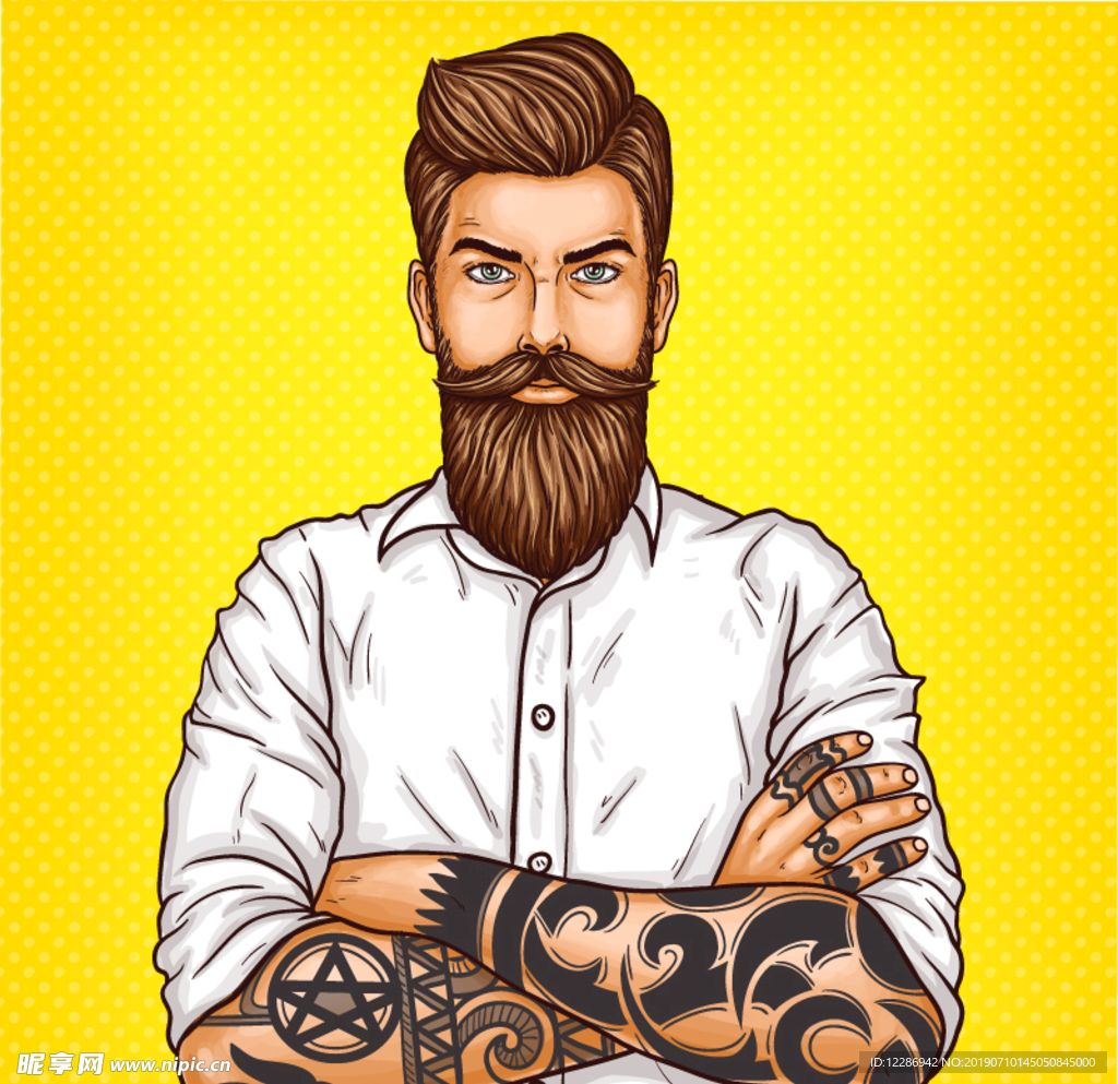 成熟男士人物插画