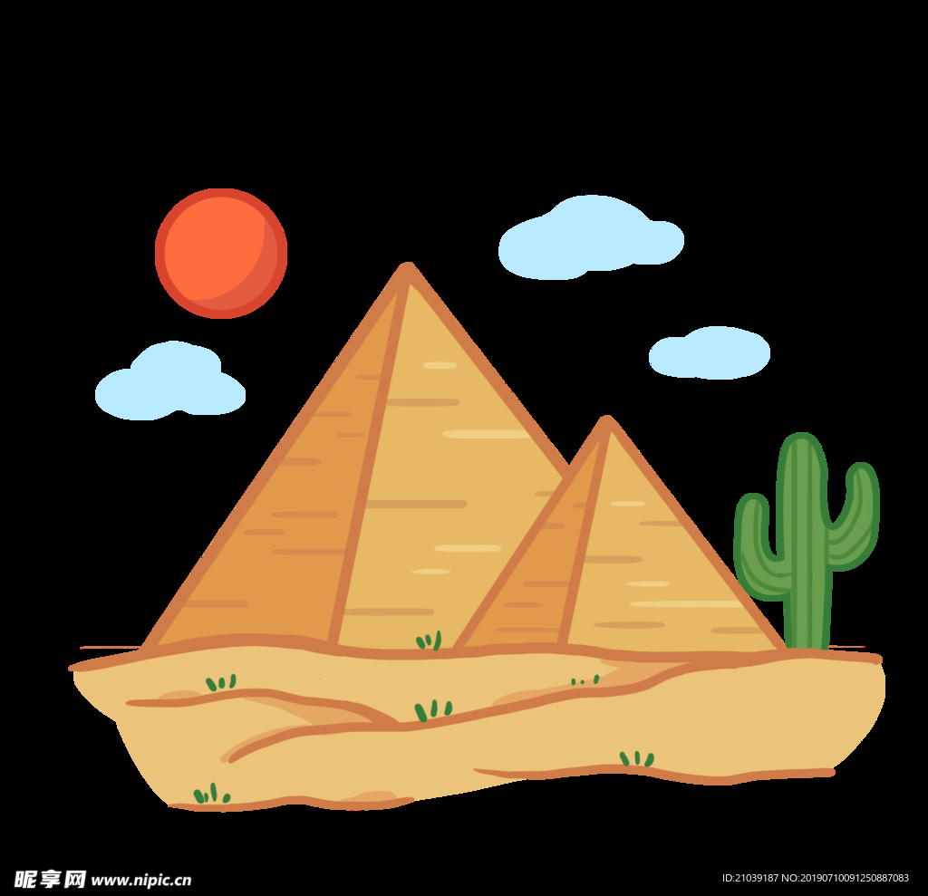 金字塔 沙漠 名胜遗址 卡通元