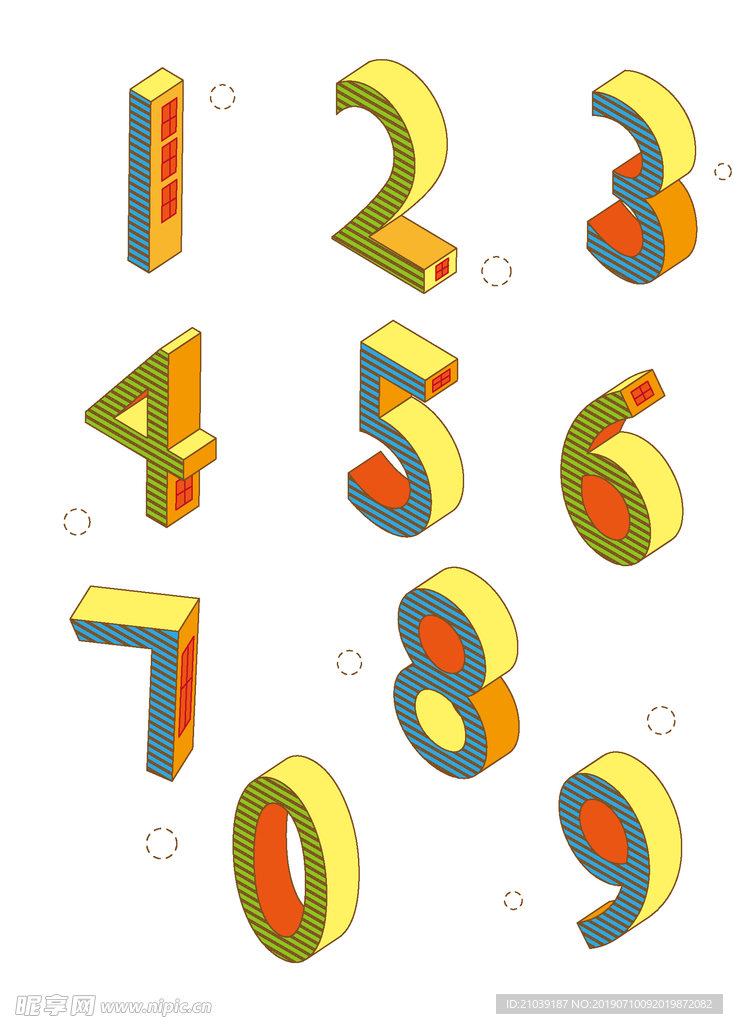 立体数字 123456789
