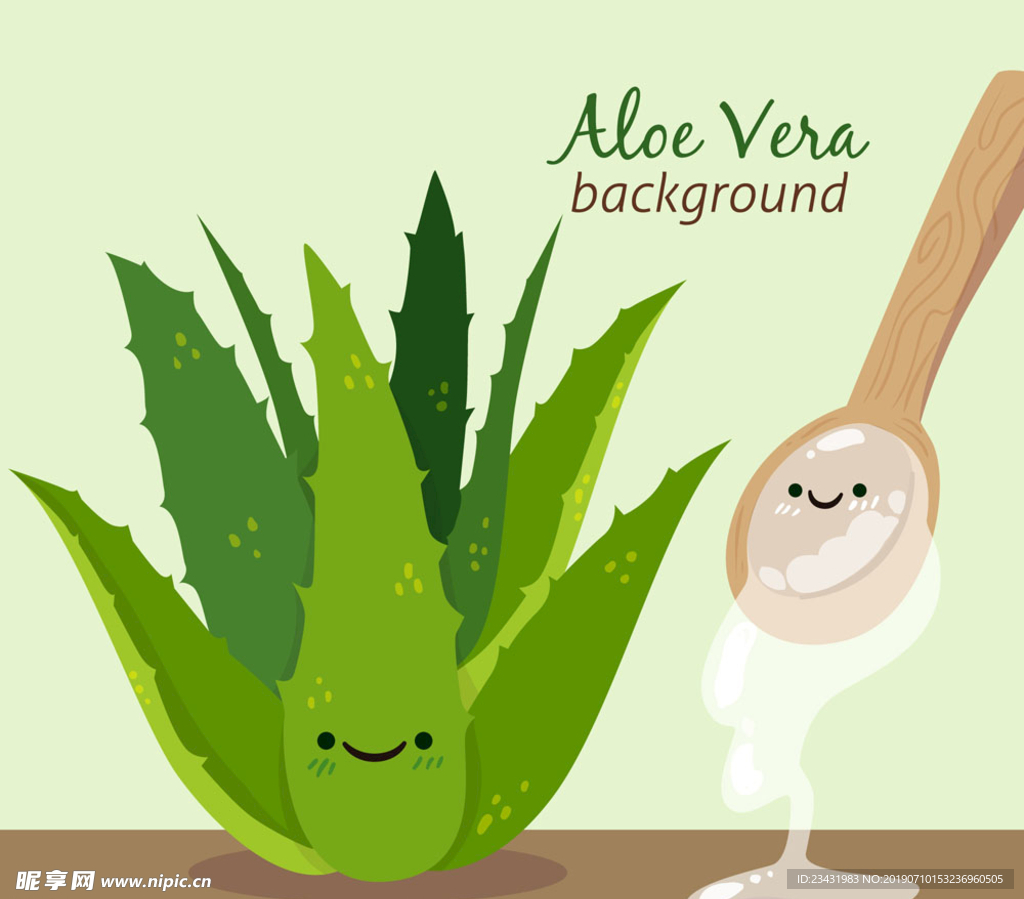 卡通芦荟和芦荟膏矢量素材