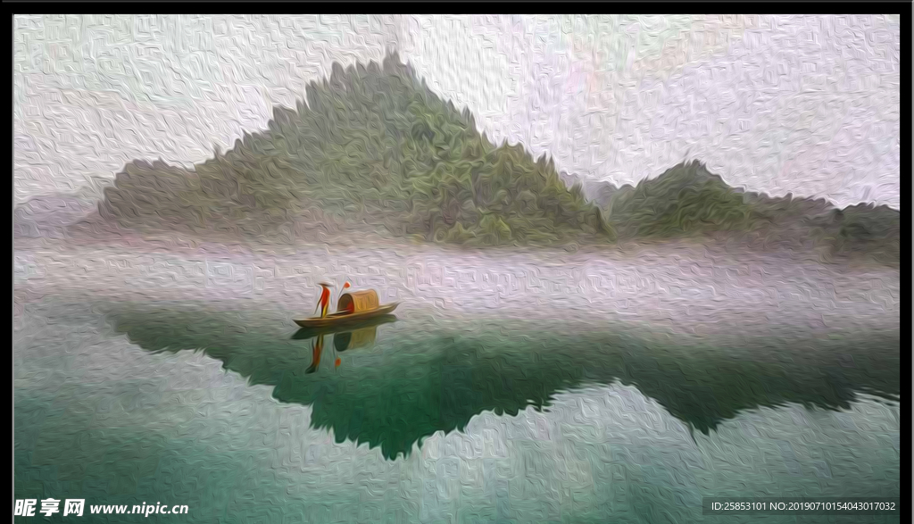 渔夫油画