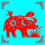 牛与燕子剪纸