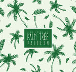 彩绘绿色棕榈树无缝背景