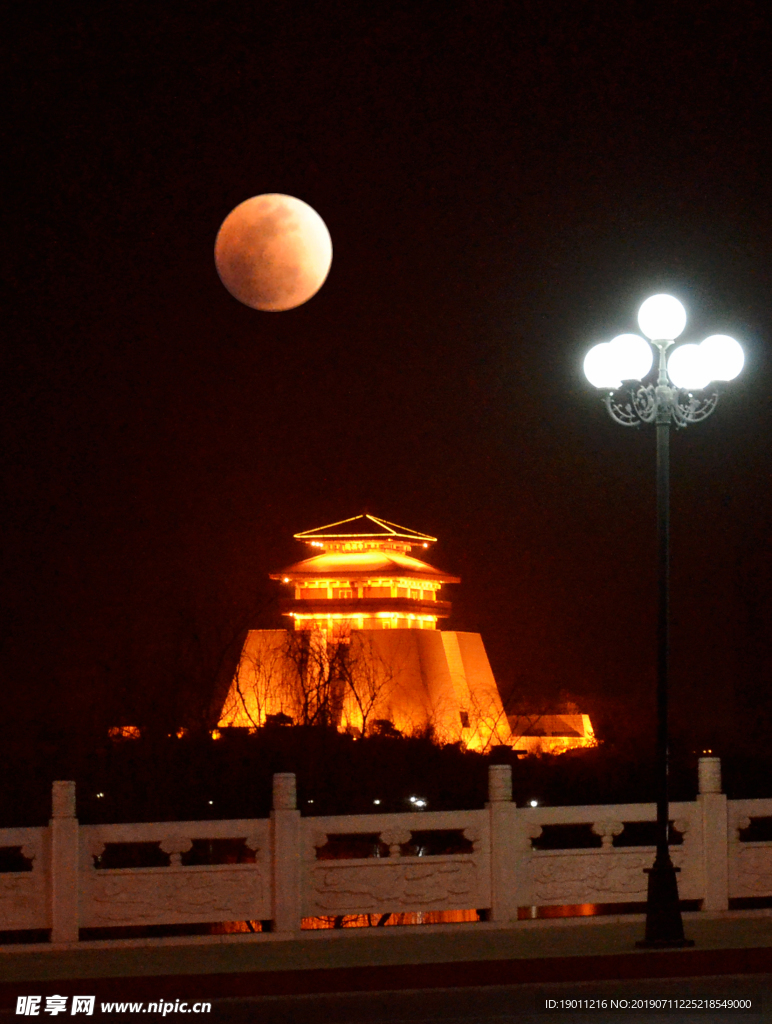 城市夜景矢量-东湖美景