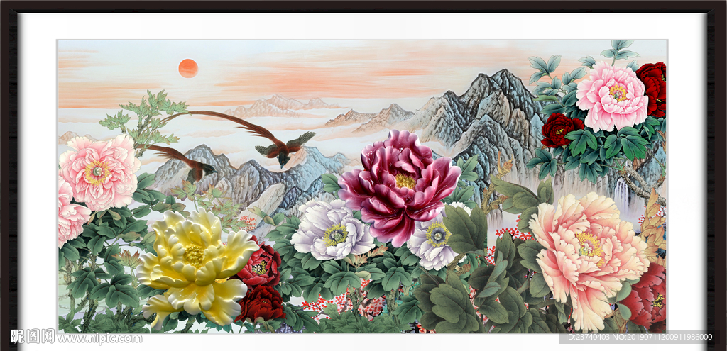 装饰画牡丹