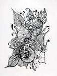 植物黑白装饰画