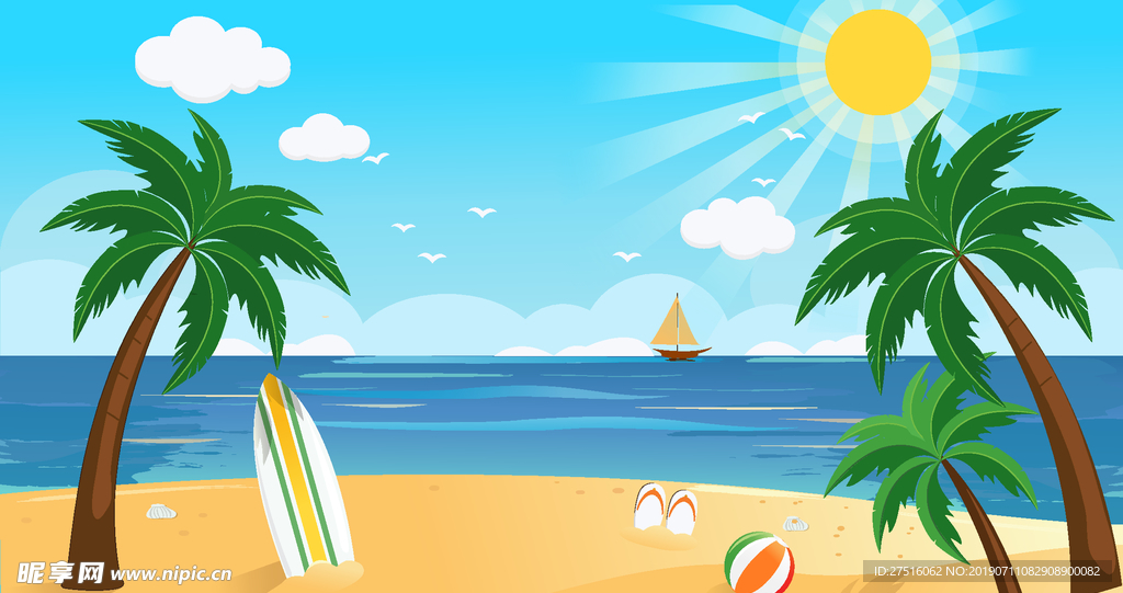 夏日沙滩