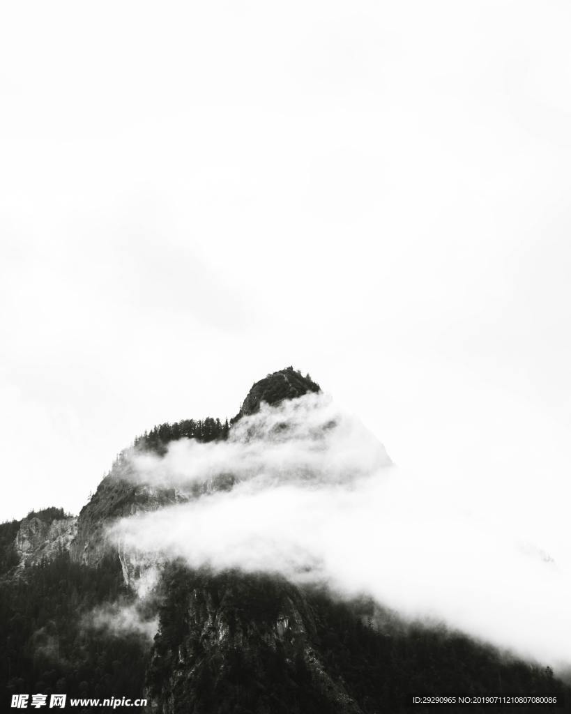 自然 风光 山顶 积雪 大山