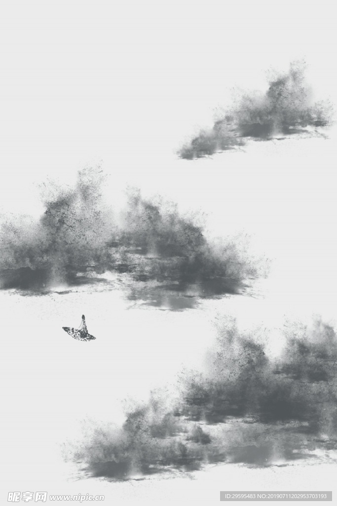 山人游水水墨
