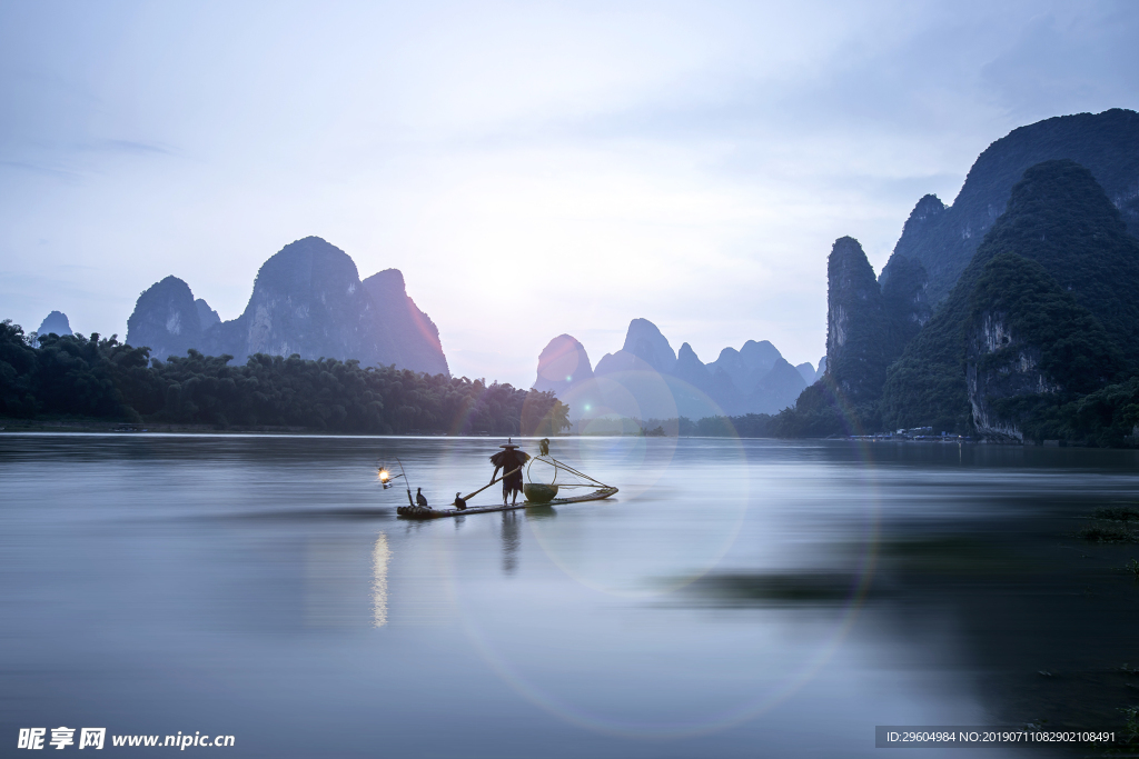 清晨创意山水图