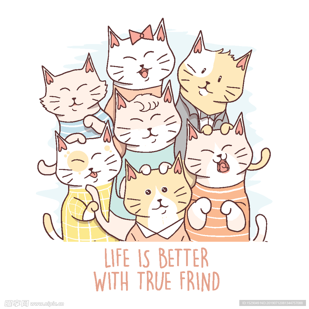 手绘卡通猫