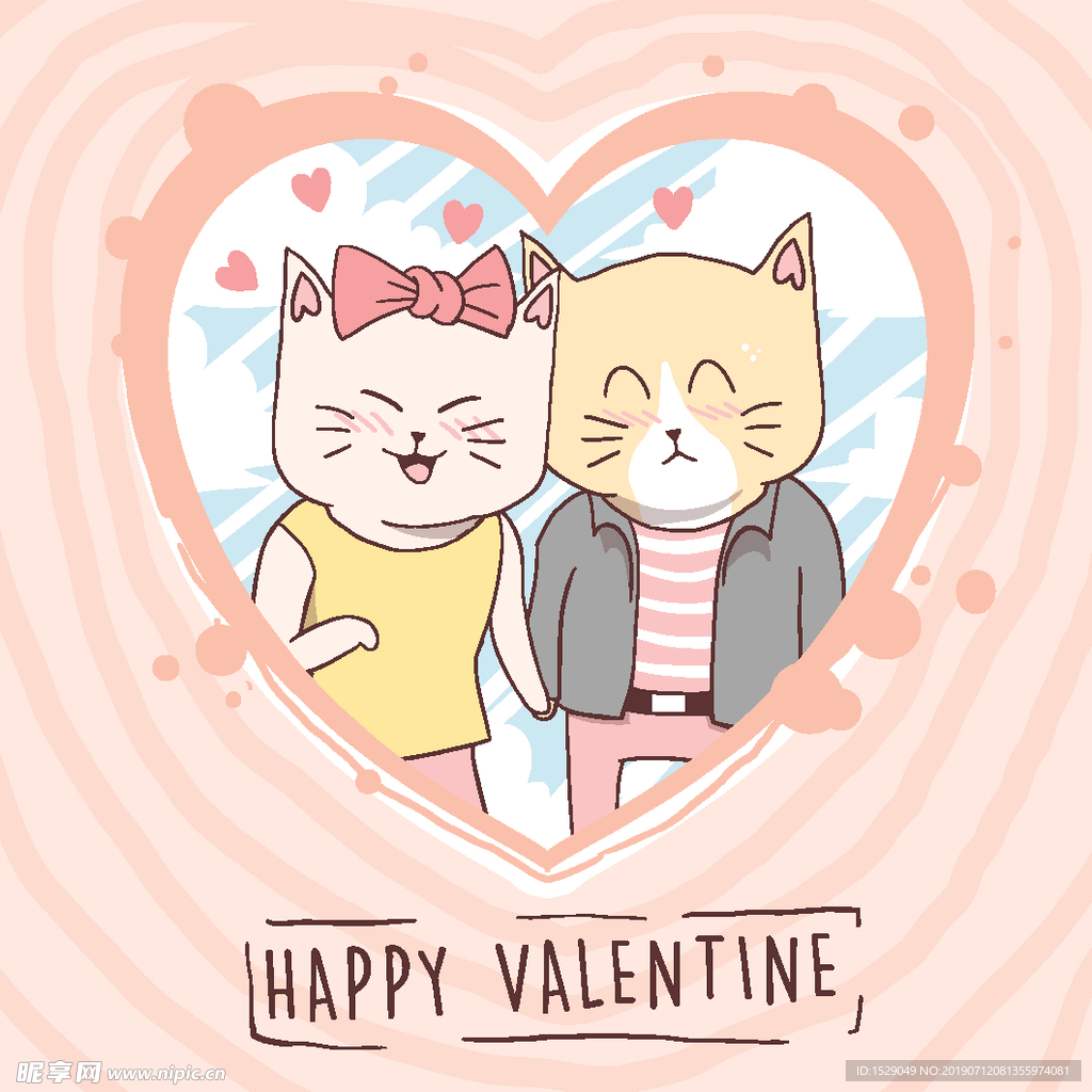 手绘卡通猫