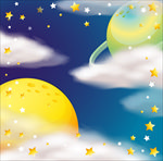 卡通夜晚月亮