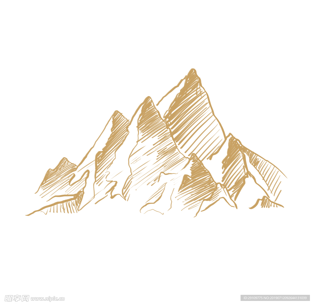 手绘山