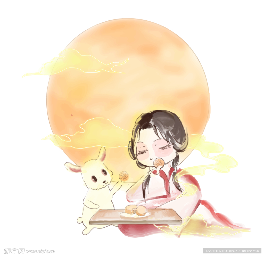 月饼月亮嫦娥玉兔
