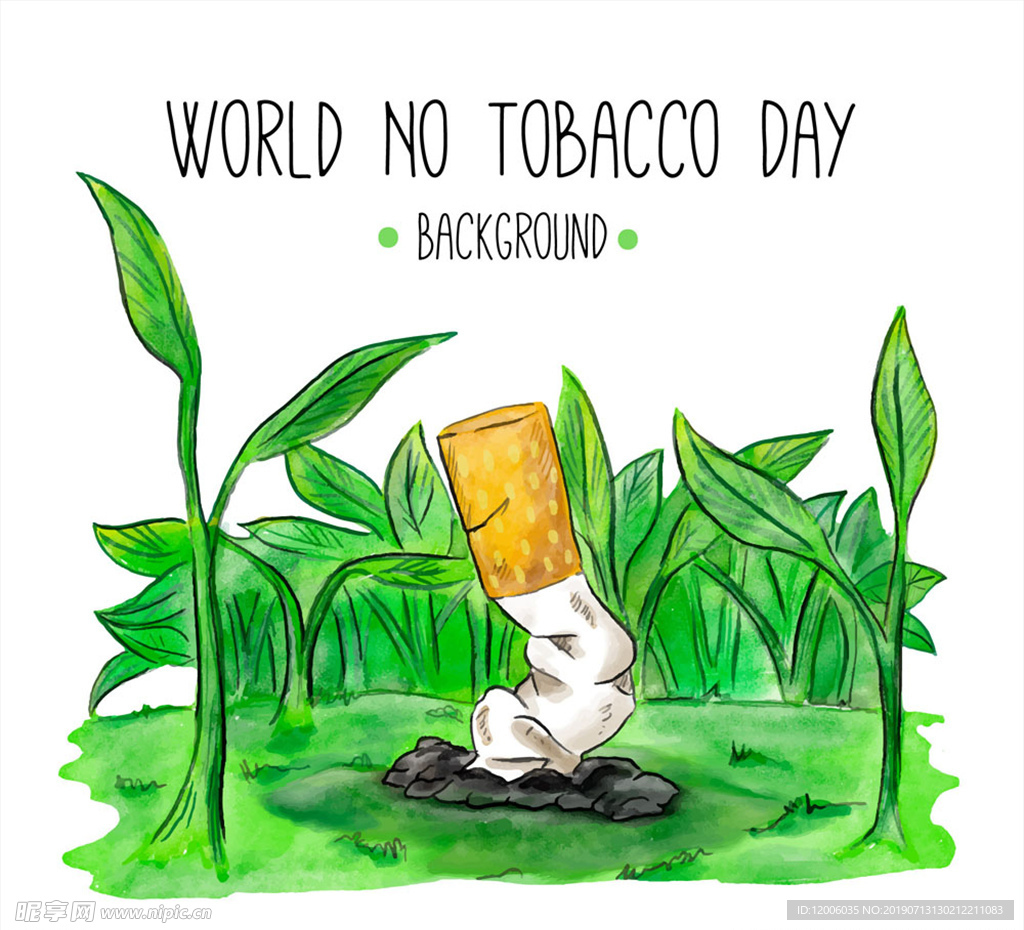彩绘世界无烟日掐断的香烟