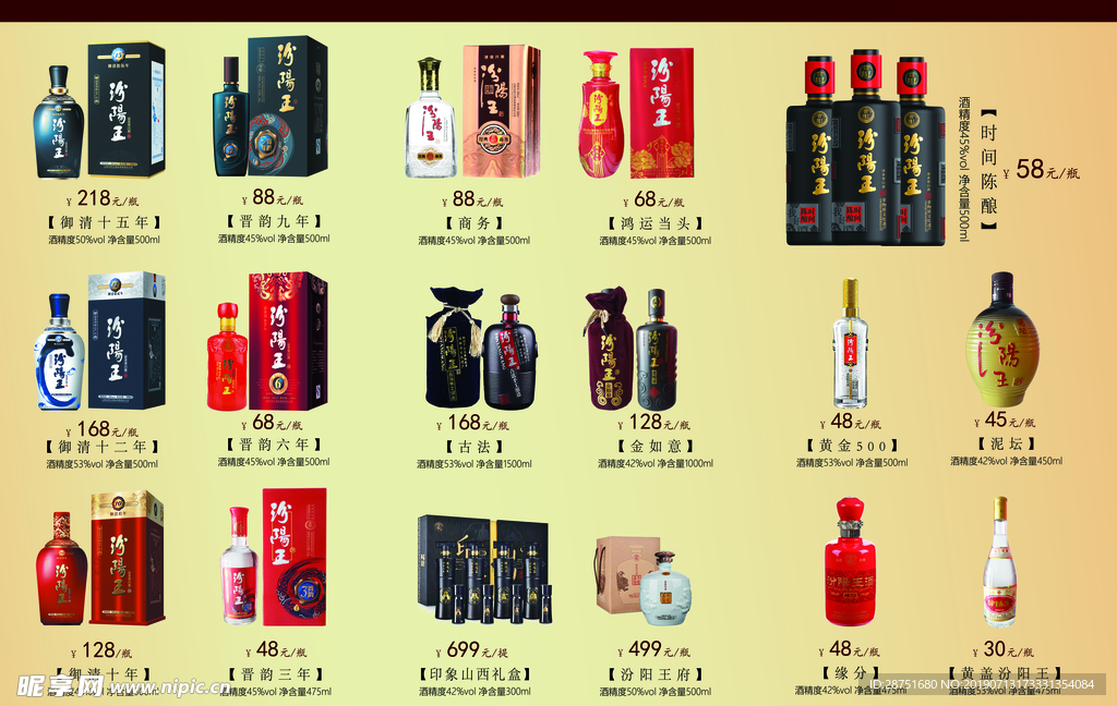 汾阳王酒折页 反面 产品简介