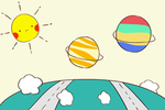 手绘星球插画