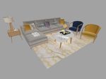 简约沙发组合3d模型