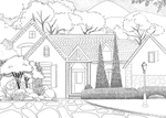 白描风景画