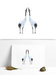 两只仙鹤矢量