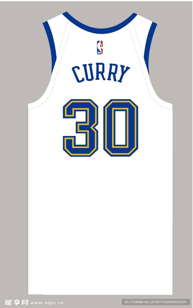 30号白色球服平铺