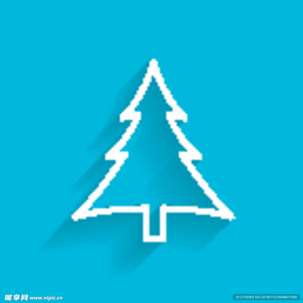 蓝色轮廓圣诞树