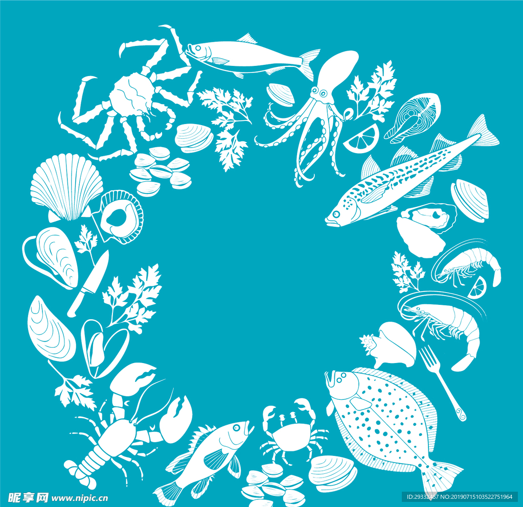 海鲜矢量底图