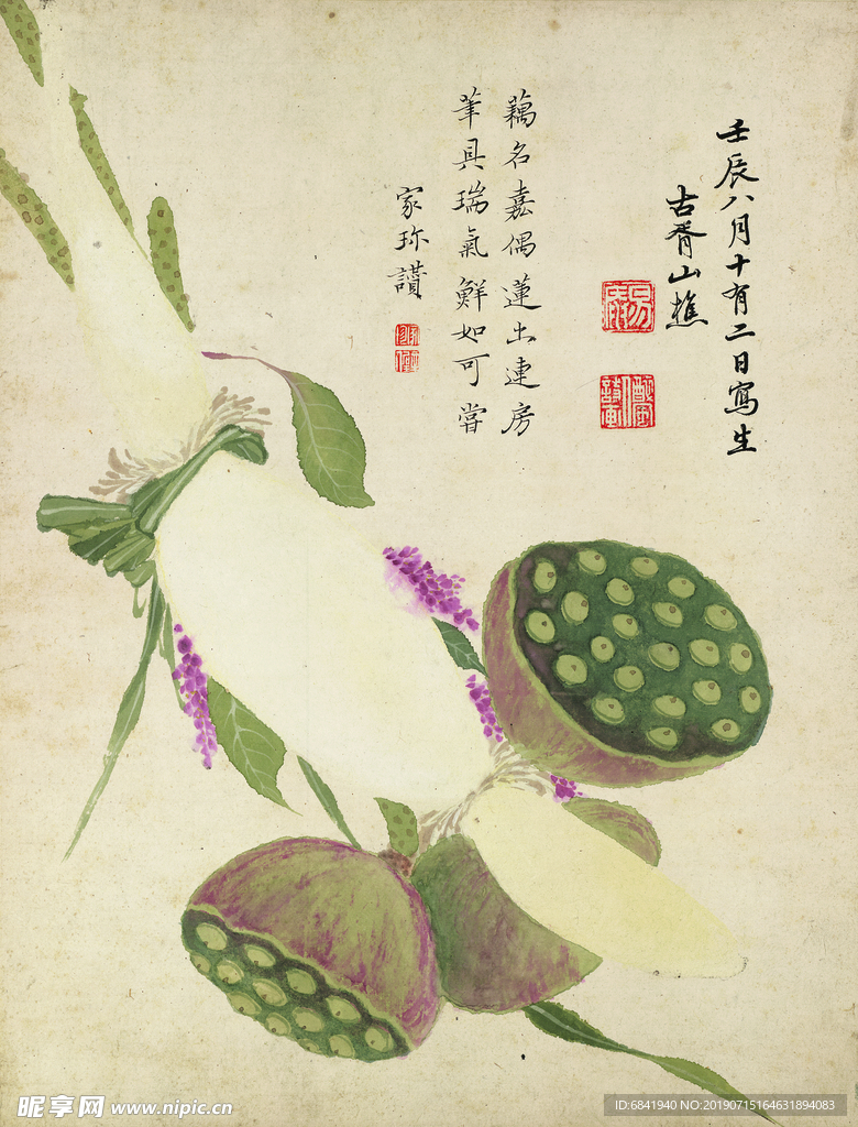 明朝项圣漠 花卉图六卷