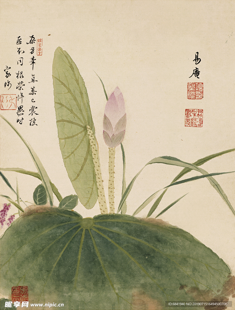 明朝项圣漠 花卉图四卷