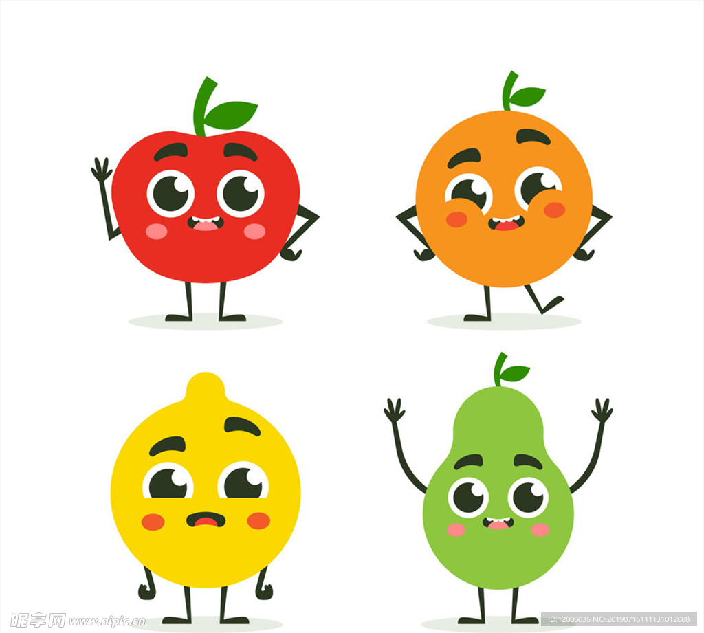 4款可爱表情水果设计