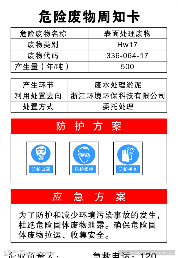 固体废物危险周知卡