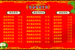 价格表